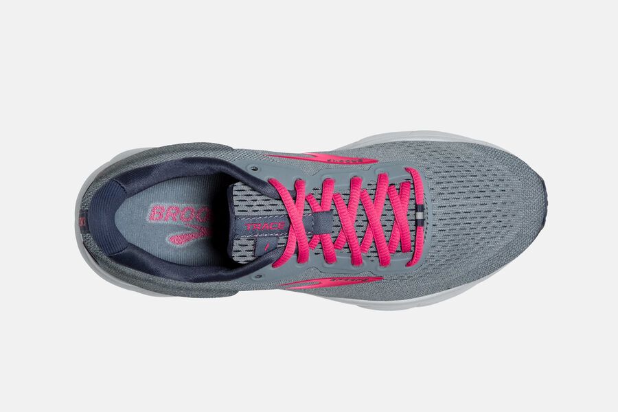 Brooks Trace Road Running Shoes Womens - Grey/Pink - QGZKR-6497